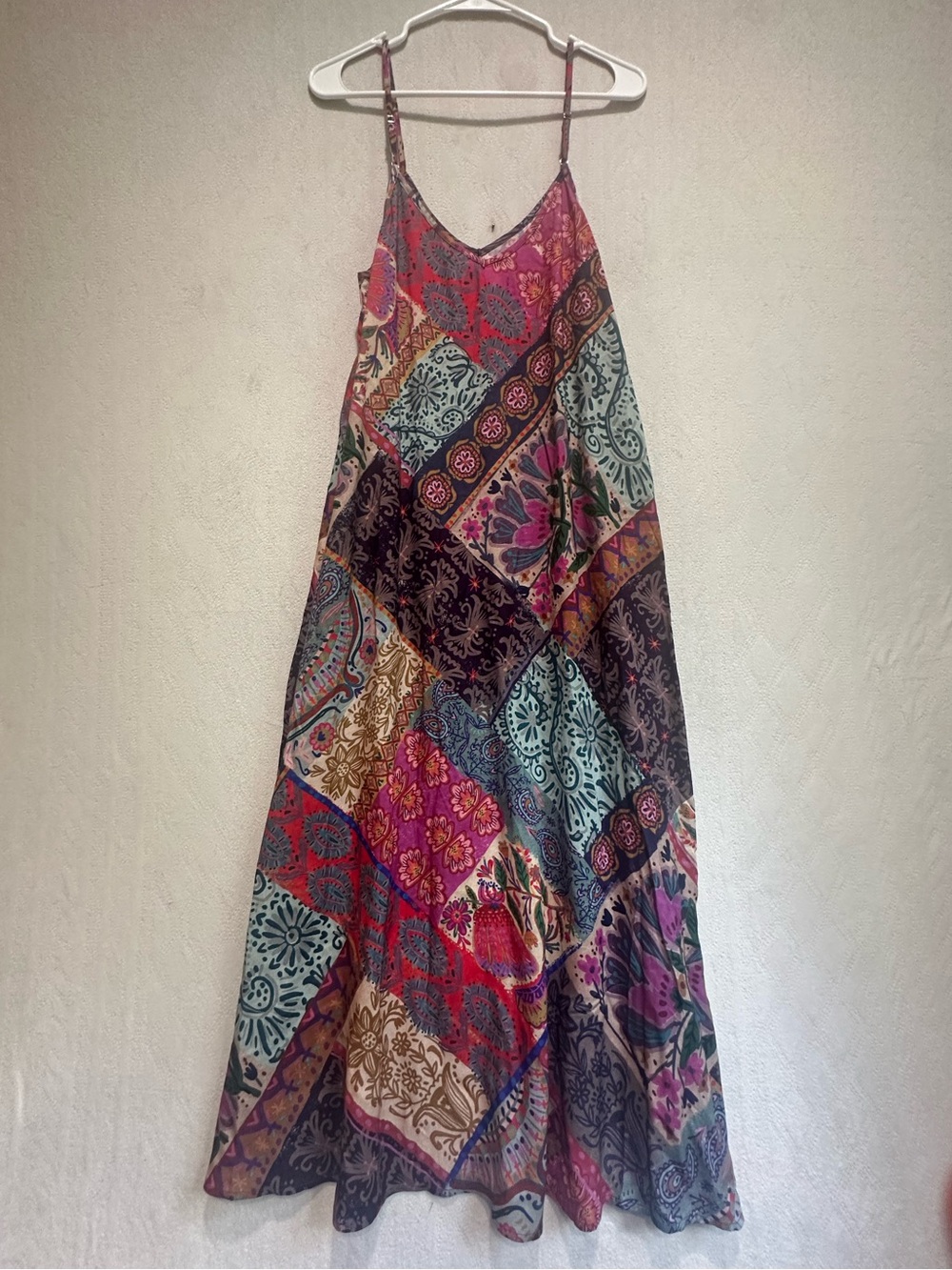 NATURAL LIFE Gracie Slip Maxi Dress Boho Blooms Patchwork Multicolor Sz M - Picture 12 of 16